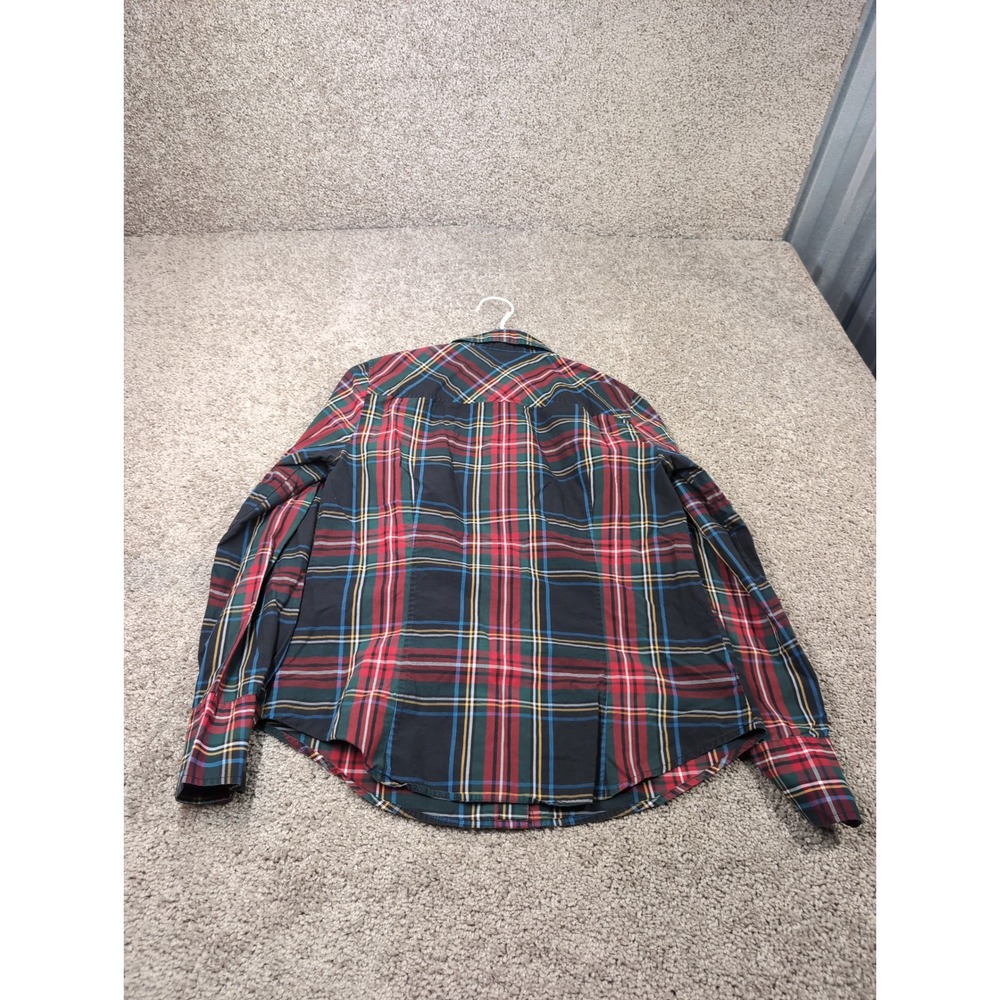 J.Crew Perfect Shirt Womens 6 Red‎ Green Navy Plaid Long Sleeve Button Down - Picture 6 of 6